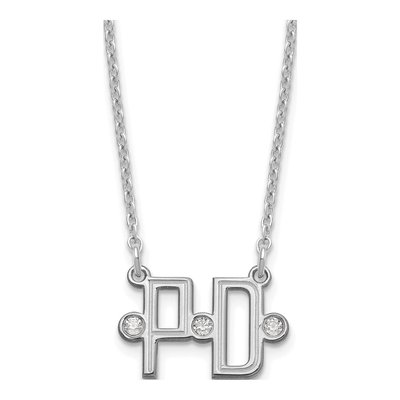 Sterling Silver Diamond 2-Initial Necklace