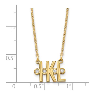 Gold-Plated Sterling Silver Diamond Personalized 3-Initial Necklace – view 3