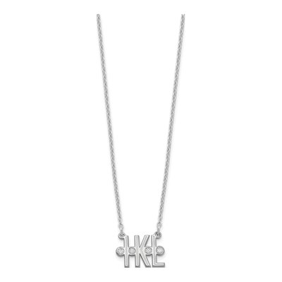 Sterling Silver Diamond Personalized 3-Initial Necklace – view 2