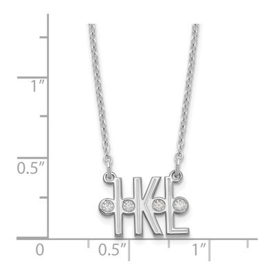Sterling Silver Diamond Personalized 3-Initial Necklace – view 3