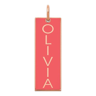 Rose Gold-Plated Sterling Silver Personalized Name Bar Charm
