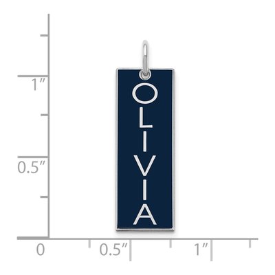 Sterling Silver Large Enameled Name Bar Charm – view 2