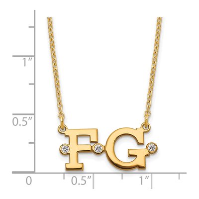 Gold-Plated Sterling Silver Diamond Personalized Double Initial Necklace – view 3