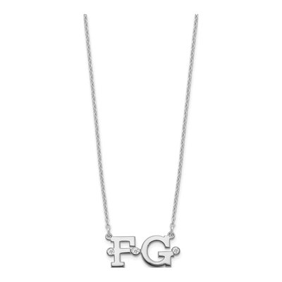 Sterling Silver Diamond Double Initial Necklace – view 2