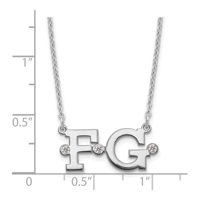 Sterling Silver Diamond Double Initial Necklace – view 3