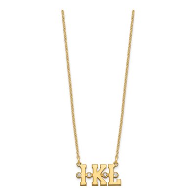 Gold-Plated Sterling Silver Diamond Personalized Triple Initial Necklace – view 2