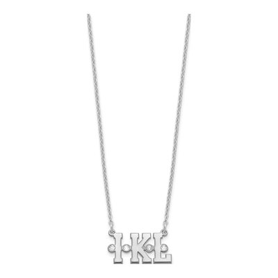Sterling Silver Diamond Personalized Triple Initial Necklace – view 2