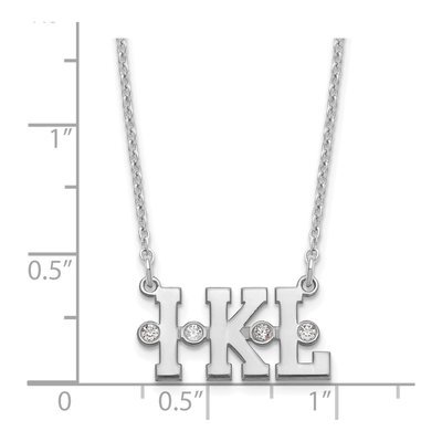 Sterling Silver Diamond Personalized Triple Initial Necklace – view 3