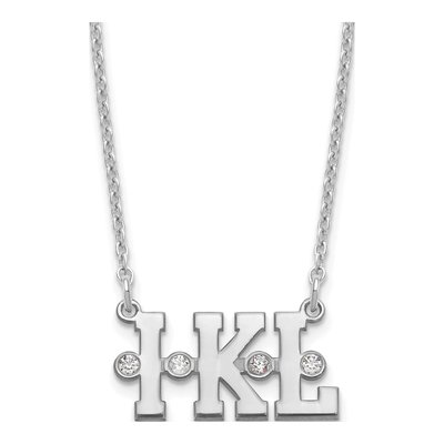 Sterling Silver Diamond Personalized Triple Initial Necklace