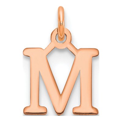 14K Rose Gold Cutout Letter M Pendant