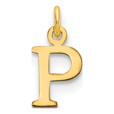 14K Rose Gold Initial P Cutout Pendant