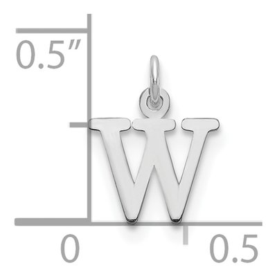 Sterling Silver Letter W Pendant – view 2