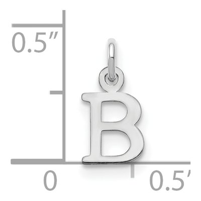 14K White Gold Cutout Letter B Pendant – view 3