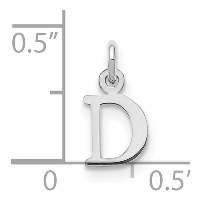 14K White Gold Letter D Pendant – view 3