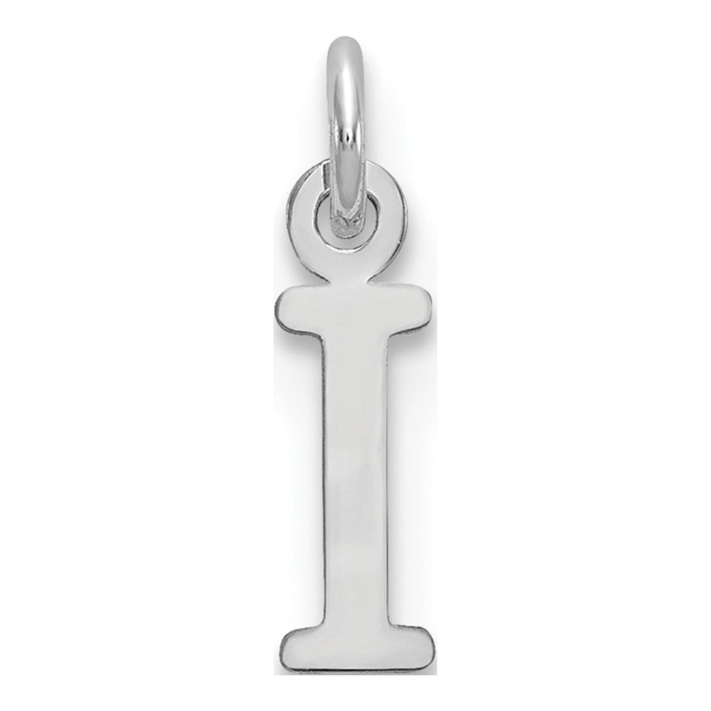14K White Gold Rhodium-Plated Cutout Letter I Initial Pendant