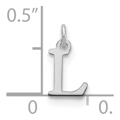 14K White Gold Letter L Pendant – view 2