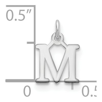 14K White Gold Cutout Letter M Pendant – view 3