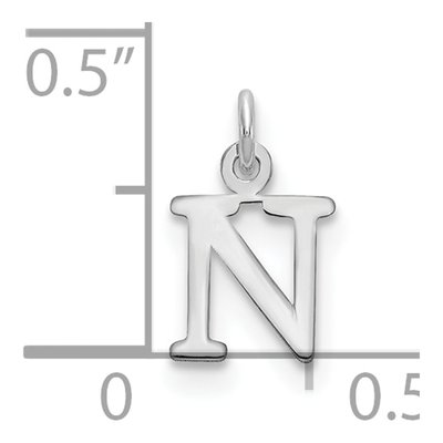 14K White Gold Cutout Letter N Pendant – view 3