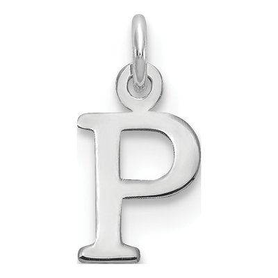 14K White Gold Letter P Pendant