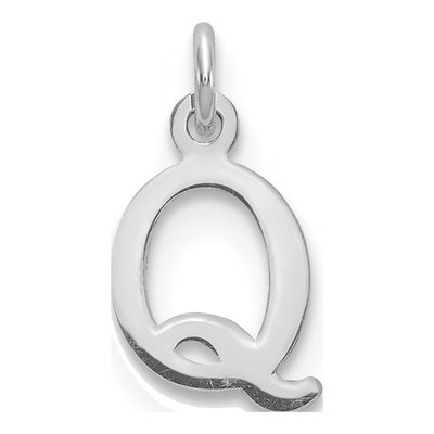 14K White Gold Cutout Letter Q Pendant