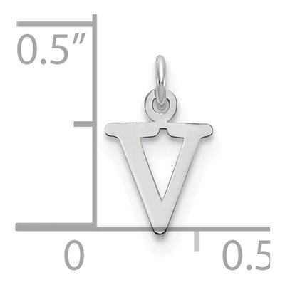 14K White Gold Cutout Letter V Pendant – view 2