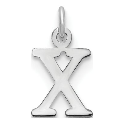 14K White Gold Letter X Pendant