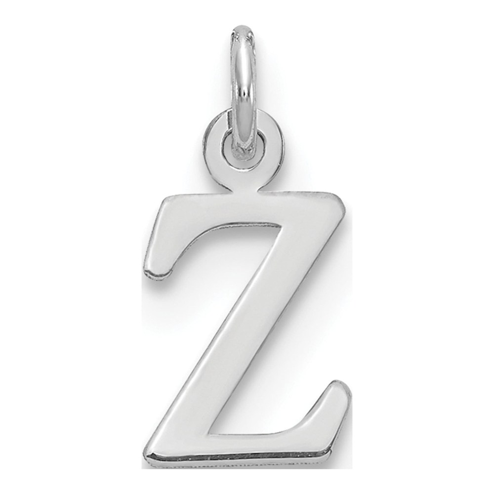 14K White Gold Rhodium-Plated Cutout Letter Z Initial Pendant