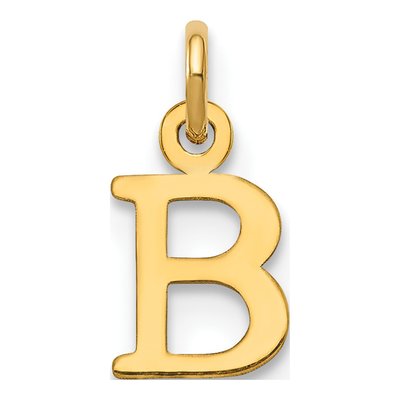 14K Yellow Gold Letter B Pendant