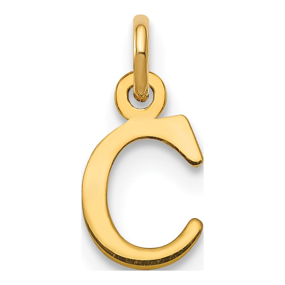 14K Yellow Gold Cutout Letter C Initial Pendant