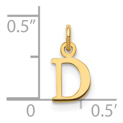 14K Yellow Gold Cutout Letter D Pendant – view 3