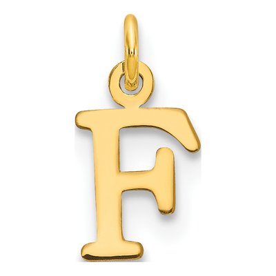 14K Yellow Gold Letter F Pendant