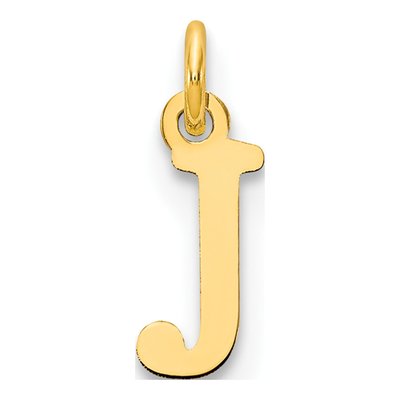 14K Yellow Gold Letter J Pendant