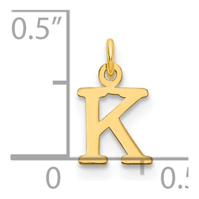 14K Yellow Gold Letter K Pendant – view 3