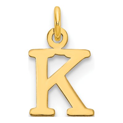 14K Yellow Gold Letter K Pendant