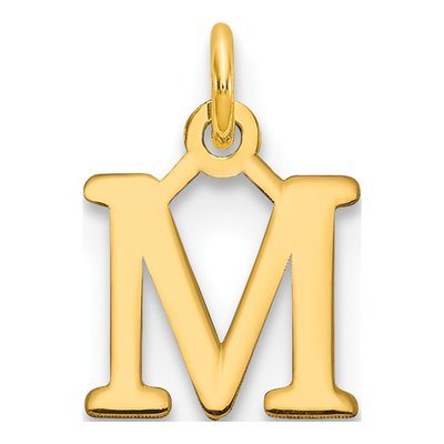 14K Yellow Gold Cutout Letter M Pendant