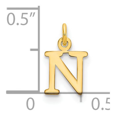 14K Yellow Gold Letter N Pendant – view 3