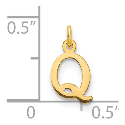14K Yellow Gold Letter Q Pendant – view 2