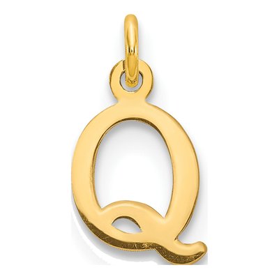 14K Yellow Gold Letter Q Pendant