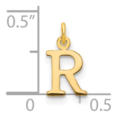 14K Yellow Gold Letter R Pendant – view 3