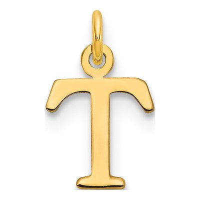 14K Yellow Gold Cutout Letter T Pendant