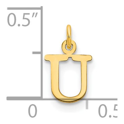 14K Yellow Gold Letter U Pendant – view 2