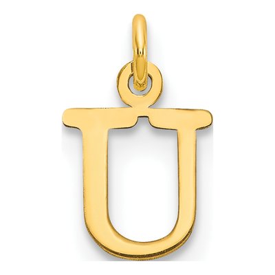 14K Yellow Gold Letter U Pendant
