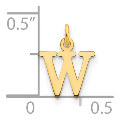 14K Yellow Gold Letter W Pendant – view 3