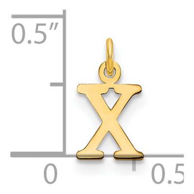 14K Yellow Gold Letter X Pendant – view 2