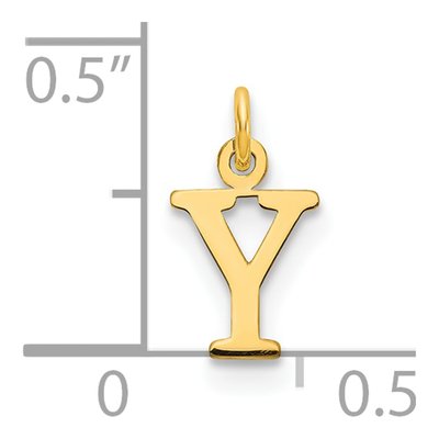 14K Yellow Gold Letter Y Pendant – view 3