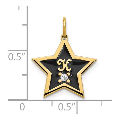 Gold-Plated Sterling Silver Diamond Personalized Star Initial Charm – view 2
