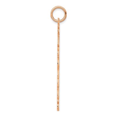 14K Rose Gold Cooper Font Vertical Name Plate Charm – view 2