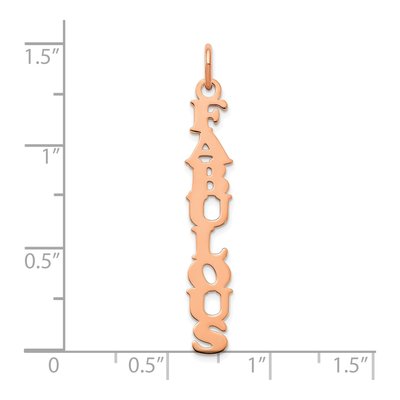 14K Rose Gold Cooper Font Vertical Name Plate Charm – view 3