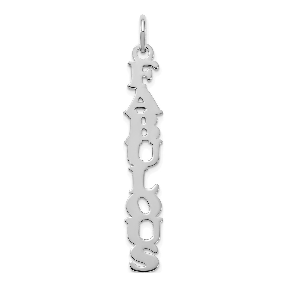 Sterling Silver/rhodium-Plated Cooper Font Name Plate Charm Pendant