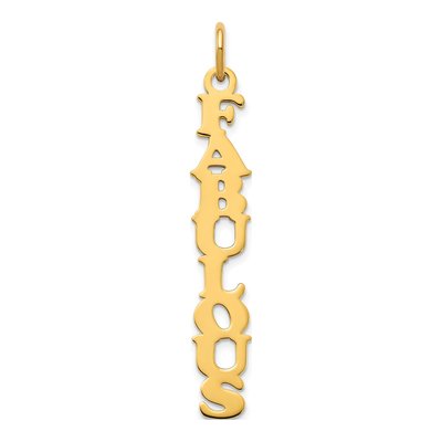 14K Yellow Gold Personalized Name Plate Charm